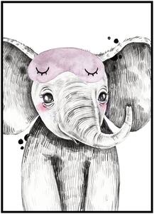 Plakát Sloník Rozměr plakátu: A4 (21 x 29,7 cm), Varianta sloníka: Sloník s kytičkou