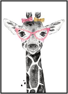 Plakát Žirafka Rozměr plakátu: 50 x 70 cm, Varianta žirafky: Žirafka s brýlemi