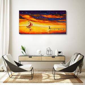 Obraz na plátně Obraz na plátně Abstrakce lodi noční obloha