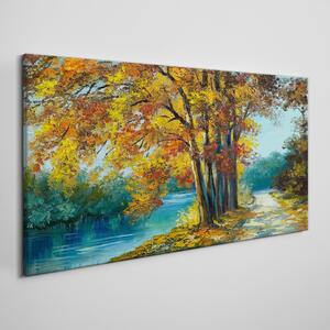 Obraz na plátně Obraz na plátně Lesní řeka strom listí