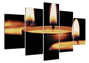 Hořící svíčky - obraz (150x105cm)