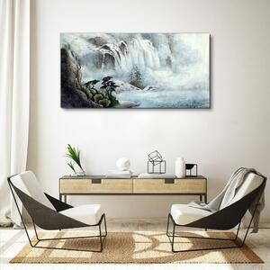 Obraz na plátně Obraz na plátně Řeka vodní vodopád stromy