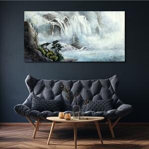 Obraz na plátně Obraz na plátně Řeka vodní vodopád stromy