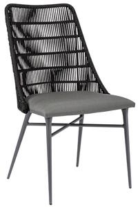 Antracitově šedá pletená zahradní židle Bizzotto Tabita