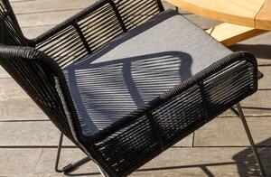 Hoorns Antracitově šedá kovová zahradní židle Avril s výpletem