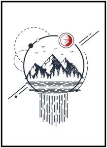 Plakát Geometrický les Rozměr plakátu: A4 (21 x 29,7 cm)