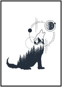 Plakát Vyjící vlk Rozměr plakátu: A4 (21 x 29,7 cm)