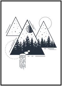 Plakát Trojúhelníky s lesem Rozměr plakátu: A4 (21 x 29,7 cm)