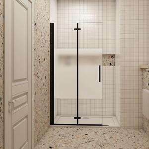 Zalamovací WALK-IN zástěna Melody Black Line WF1 70x195, čiré sklo