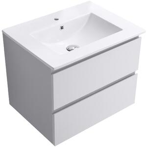 Koupelnová skříňka Carole + keramické umyvadlo Todo - bílá matná - 61x50x46,5 cm