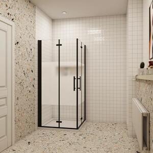 Sprchový kout MELODY BLACK LINE R707, 70x70 se zalamovacími dveřmi