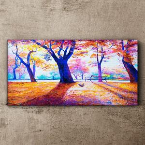 Obraz na plátně Obraz na plátně Park strom listy podzim