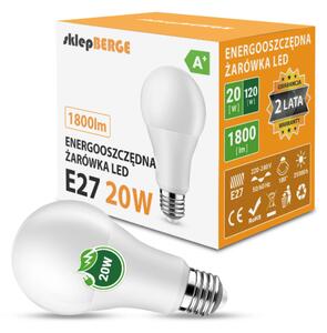 LED žárovka - E27 - A80 - 20W - 1800Lm - teplá bílá BERGE