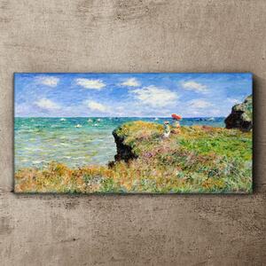 Obraz na plátně Obraz na plátně Cliff Sea Claude Monet