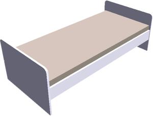 MYHM postel 90x200 cm lamino BÍLÁ obě čela vysoká CW25