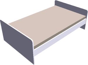 MYHM postel 120x200 cm lamino BÍLÁ obě čela vysoká CW28