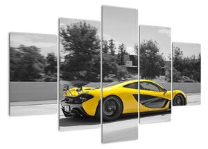 Žluté sportovní auto - obraz (150x105cm)