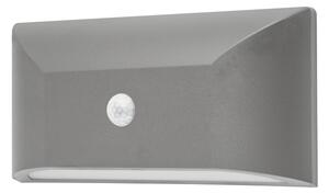 ACA DECOR Venkovní nástěnné LED svítidlo SLIM Grey 6W/230V/3000K/350Lm/110°/IP65/šedé/senzor pohybu