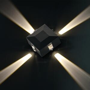 ACA DECOR Venkovní LED nástěnné svítidlo MENFI GREY 5W/230V/3000K/170Lm/4x16°/IP54, tmavě šedé