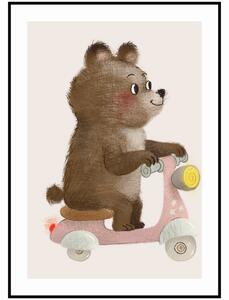 Plakát Medvídek na motorce Rozměr plakátu: A4 (21 x 29,7 cm)