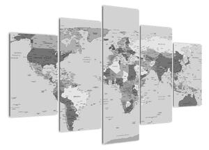 Mapa světa - obraz (150x105cm)