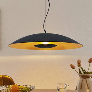 Lindby Závěsná lampa Narisara, Ø 80 cm, E27, černo-zlatá, stmívatelný, Černá, Obývací pokoj / jídelna, kov, Moderní