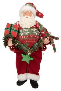 Červená plastová vánoční dekorace Santa Claus – 16x11x27 cm