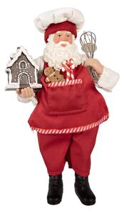 Červená plastová vánoční dekorace Santa Claus – 16x9x26 cm