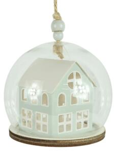 Vánoční ozdoba TINNY HOUSE 8 cm, světle zelná