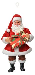 Červená textilní vánoční ozdoba Santa Claus – 17 cm_2