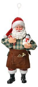 Červená textilní vánoční ozdoba Santa Claus – 17 cm_1