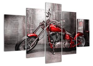 Obraz červené motorky (150x105cm)