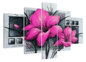 Obraz růžové květiny (150x105cm)
