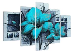 Obraz modré květiny (150x105cm)