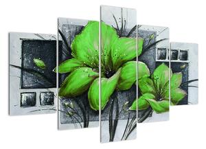 Obraz zelené květiny (150x105cm)