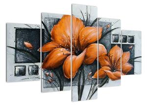 Obraz oranžové květiny (150x105cm)