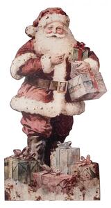 Červená kovová dekorativní figurka Santa Claus – 50x2x96 cm