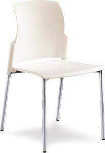 Mayer židle pracovní plastová 25C1 03 08 kostra stříbrná plast bílý