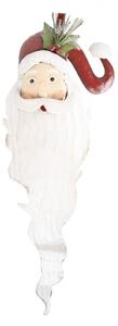 Bílo-červená kovová nástěnná dekorace Santa Claus – 30x10x79 cm
