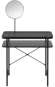 Černý skleněný toaletní stolek Kave Home Galatia 80 x 44,5 cm