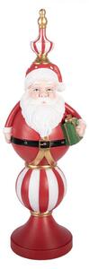 Červená plastová vánoční dekorace Santa Claus s LED světlem – 19x16x57 cm