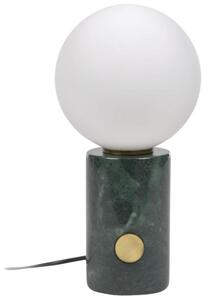 Matně bílá skleněná stolní lampa Kave Home Lonela s mramorovou podstavou