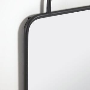 Černé kovové stojací zrcadlo Kave Home Rivka 160 x 70 cm