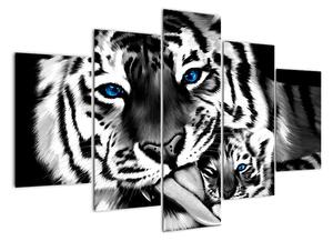 Tygr s mládětem, obraz (150x105cm)