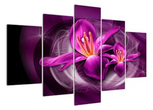 Abstraktní obraz květin (150x105cm)