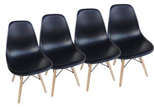 Bestent Sada černých židlí skandinávský styl CLASSIC 3+1 ZDARMA!