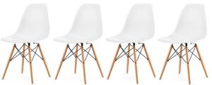 Bestent Sada bílych židlí skandinávsky styl CLASSIC 3+1 ZDARMA!