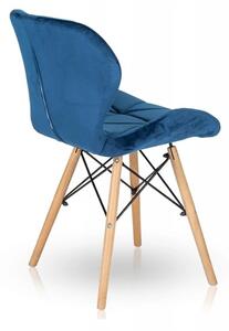 Bestent Jídelní židle 4ks sametové modré ZAFÍR