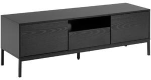 Scandi Černý jasanový TV stolek Darila 140 x 40 cm