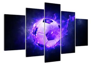 Hořící fotbalový míč - obraz (150x105cm)